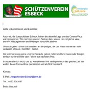 "Corona Hilfe" der Esbecker Jungschützen!
