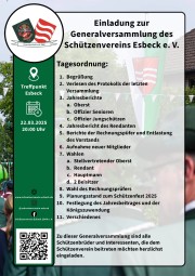 Einladung zur Generalversammlung 2025