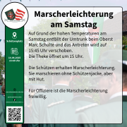 Marscherleichterung am Samstag