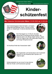 Einladung zum Kinderschützenfest 2022