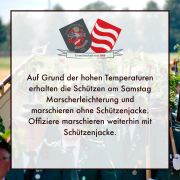 Marscherleichterung am Samstag